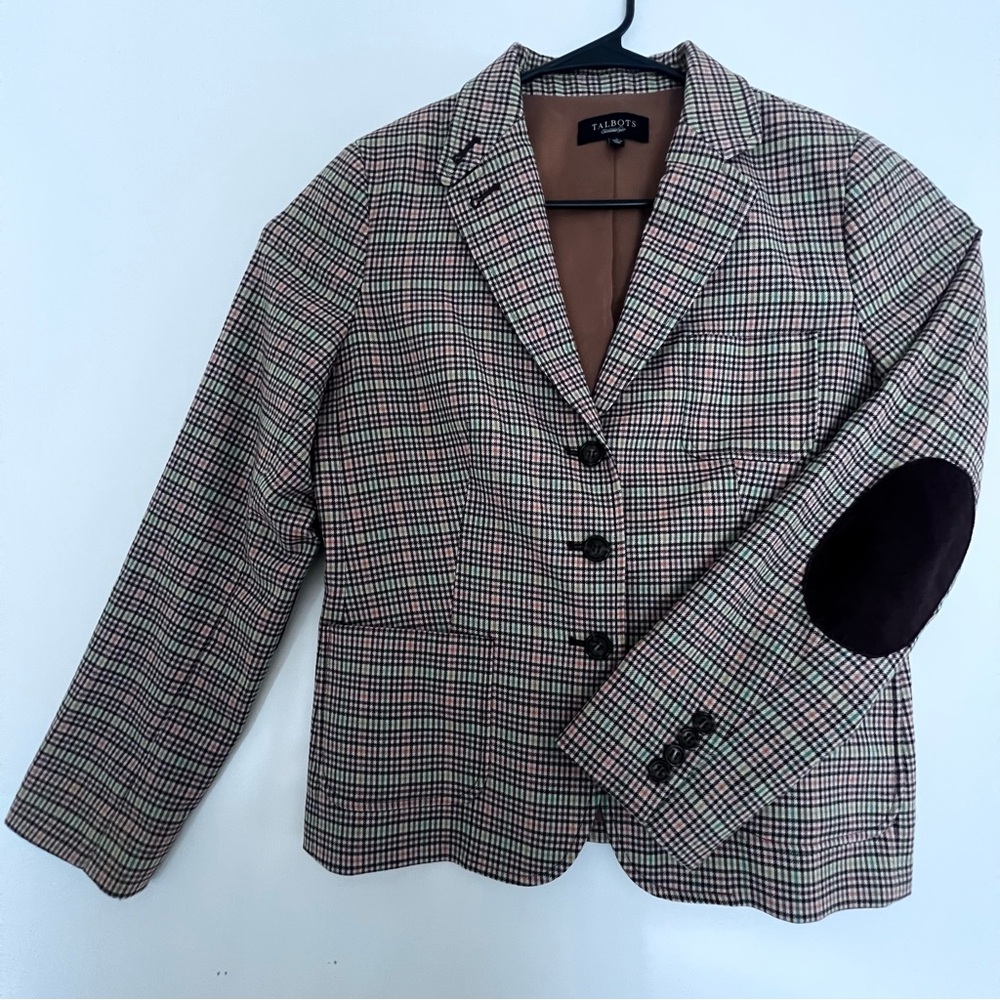 Talbots Brown and Black Blazer with Suede Elbow Patches